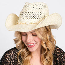 Load image into Gallery viewer, Bead Shells Band Cowboy Cowgirl Handmade Hat
