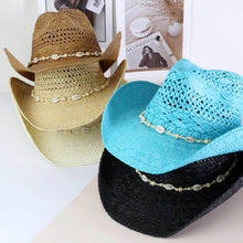 Load image into Gallery viewer, Bead Shells Band Cowboy Cowgirl Handmade Hat
