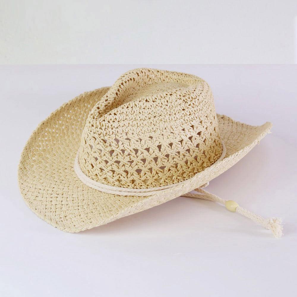 Straw Cowboy Cowgirl Handmade Hat With Chin Strap - Jewelry Store by Erik Rayo