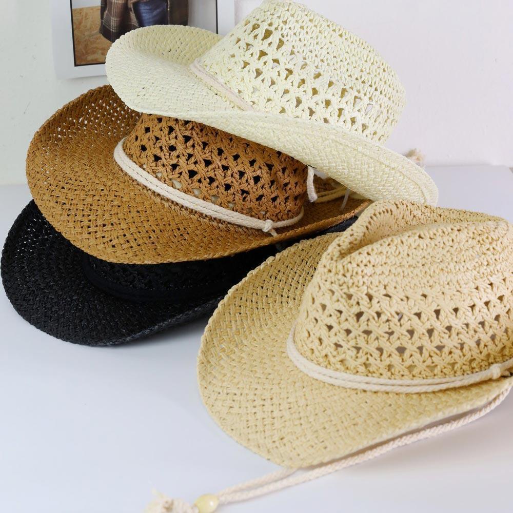 Straw Cowboy Cowgirl Handmade Hat With Chin Strap - Jewelry Store by Erik Rayo