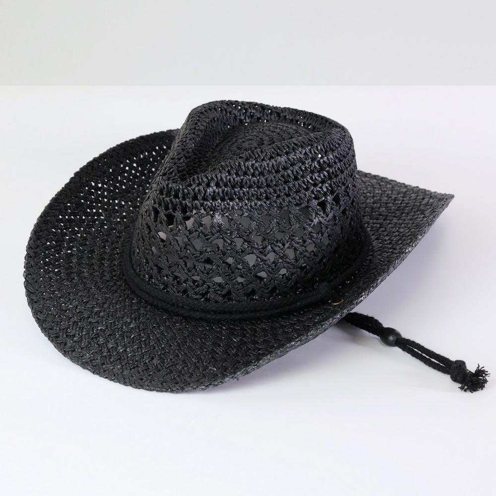 Straw Cowboy Cowgirl Handmade Hat With Chin Strap - Jewelry Store by Erik Rayo