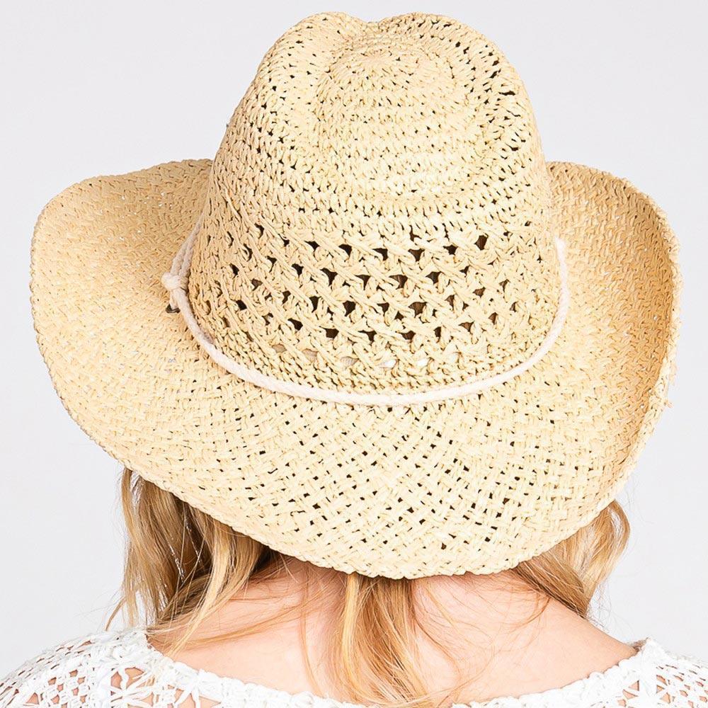 Straw Cowboy Cowgirl Handmade Hat With Chin Strap - Jewelry Store by Erik Rayo