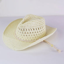 Load image into Gallery viewer, Straw Cowboy Cowgirl Handmade Hat With Chin Strap
