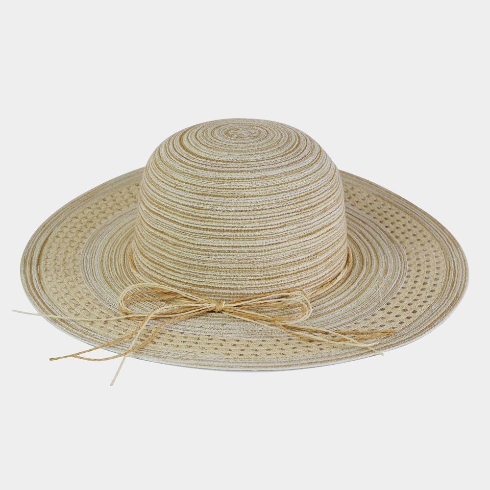 Mixed Color Straw Sun Hat With Woven Detail - Jewelry Store by Erik Rayo
