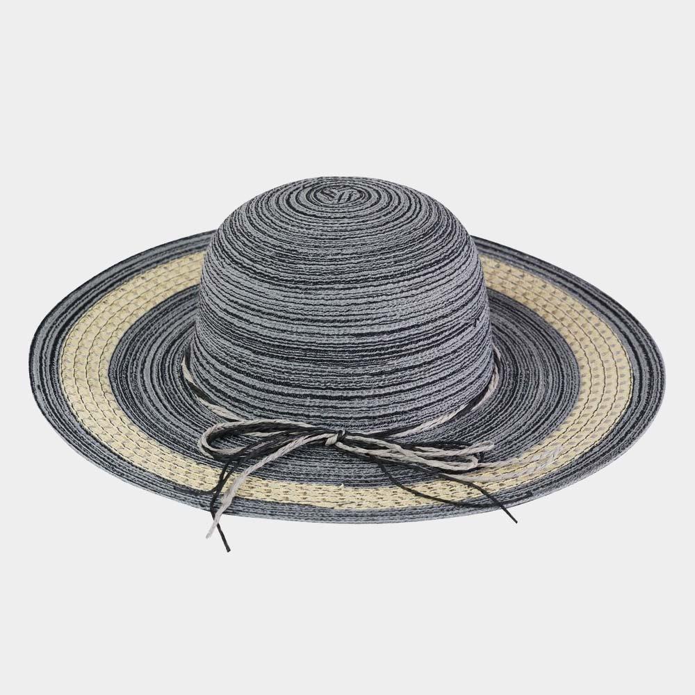 Mixed Color Straw Sun Hat With Woven Detail - Jewelry Store by Erik Rayo