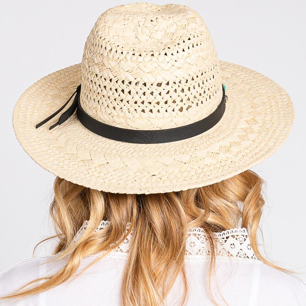 Straw Handmade Sun Hat With Beaded Band - Jewelry Store by Erik Rayo