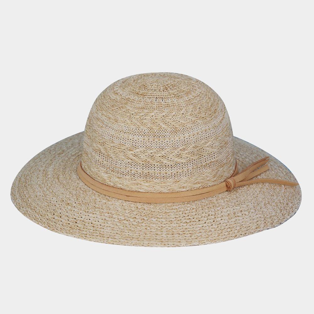 Mixed Braid Packable Sun Hat With Suede Band - Jewelry Store by Erik Rayo