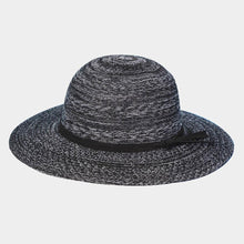 Load image into Gallery viewer, Mixed Braid Packable Sun Hat With Suede Band
