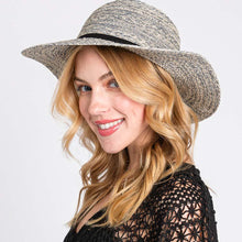 Load image into Gallery viewer, Mixed Braid Packable Sun Hat With Suede Band
