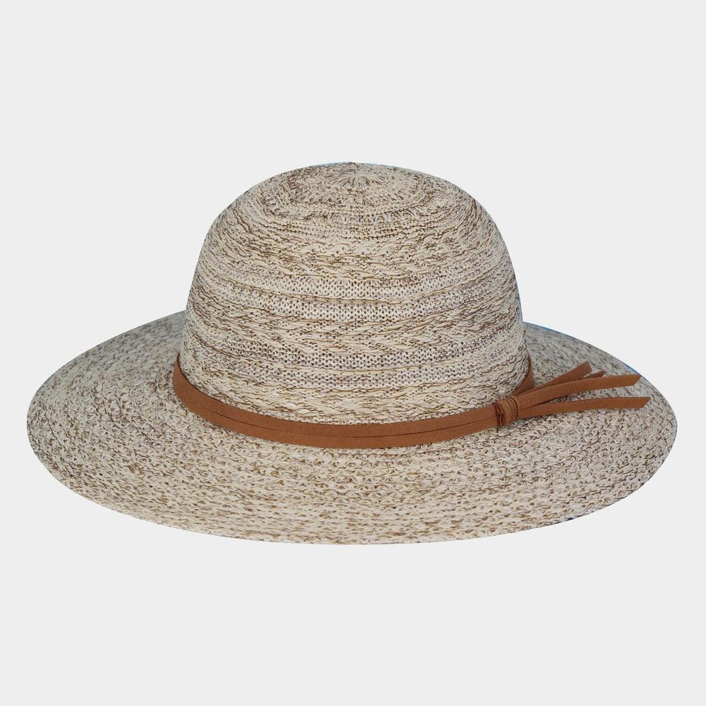 Mixed Braid Packable Sun Hat With Suede Band - Jewelry Store by Erik Rayo