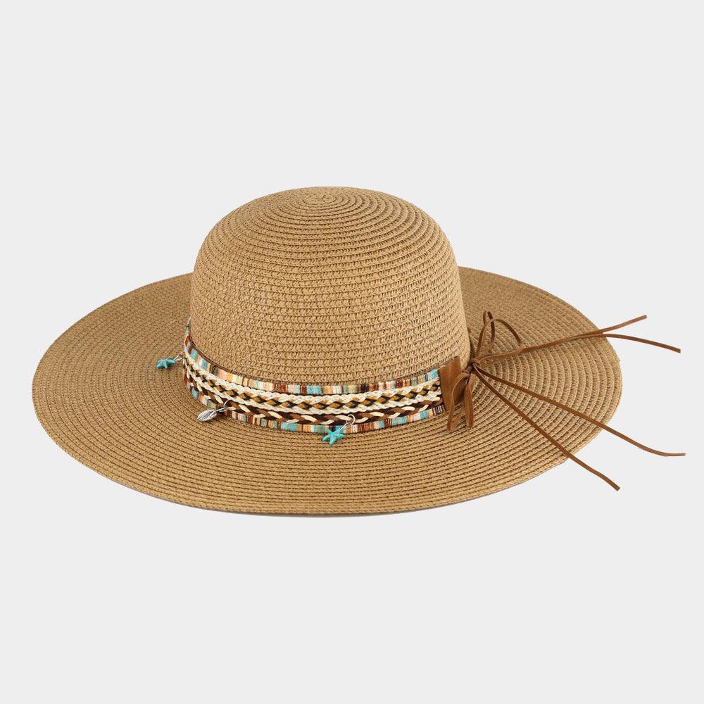 Floppy Straw Hat With Boho and Sealife Band - Jewelry Store by Erik Rayo