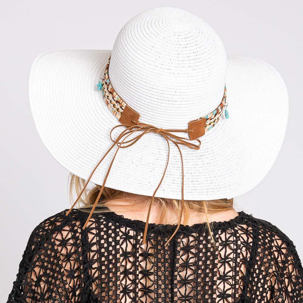 Floppy Straw Hat With Boho and Sealife Band - Jewelry Store by Erik Rayo