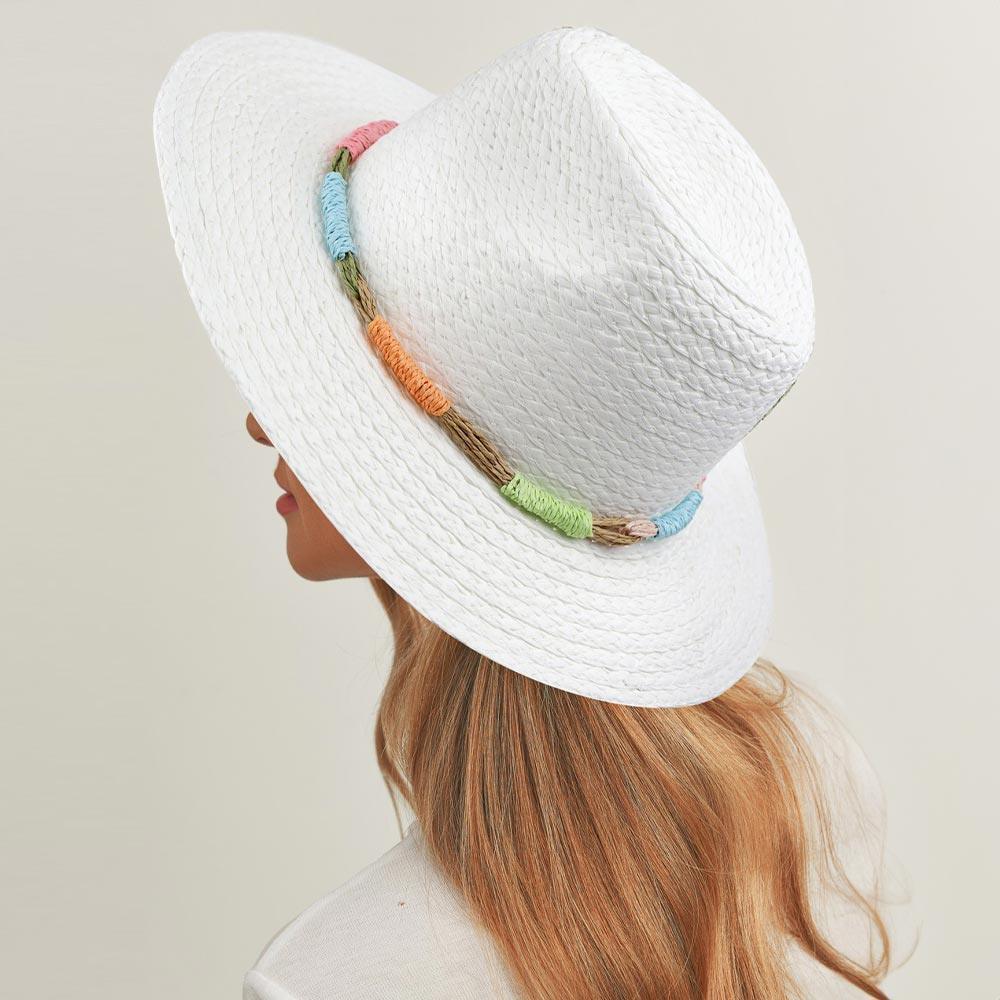 Multi Color Straw Band Straw Hat - Jewelry Store by Erik Rayo