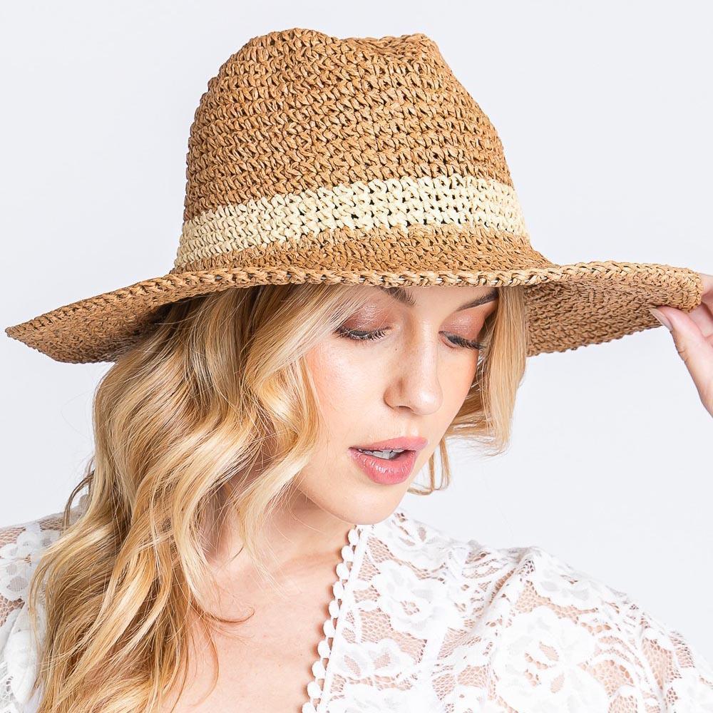 Two Ways Shapes Two Tone Straw Hat - Jewelry Store by Erik Rayo