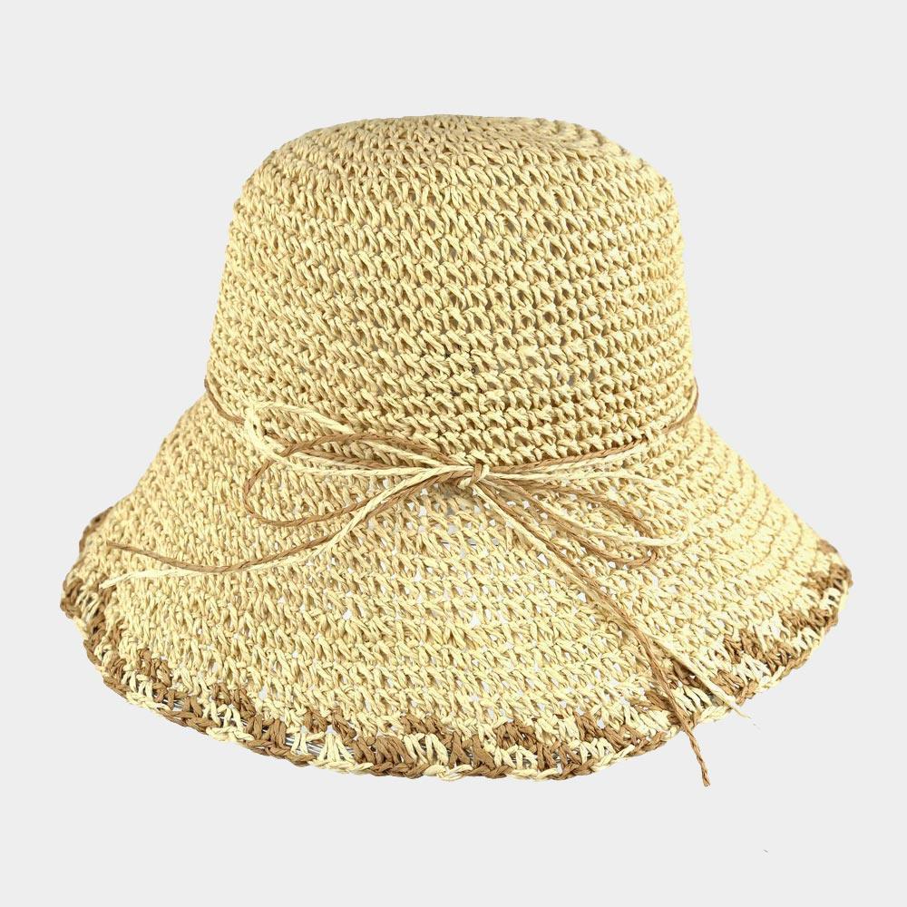 Edge Detailed Straw Bucket Hat - Jewelry Store by Erik Rayo
