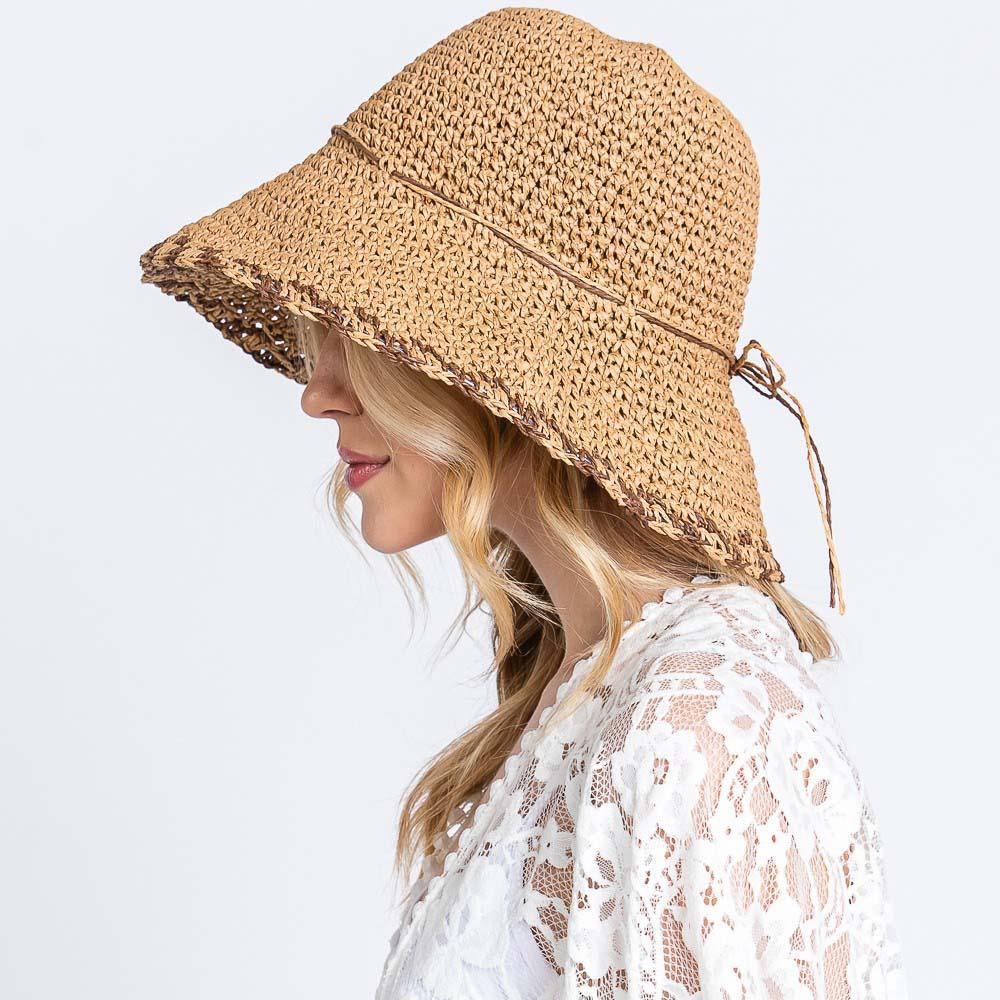 Edge Detailed Straw Bucket Hat - Jewelry Store by Erik Rayo