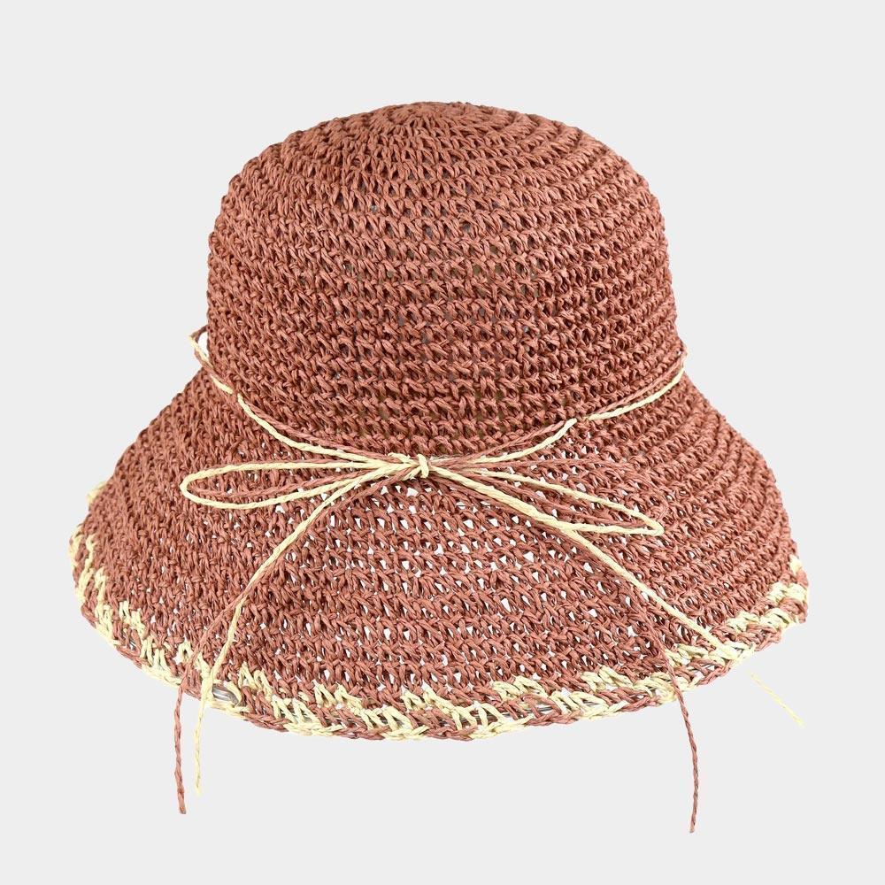 Edge Detailed Straw Bucket Hat - Jewelry Store by Erik Rayo