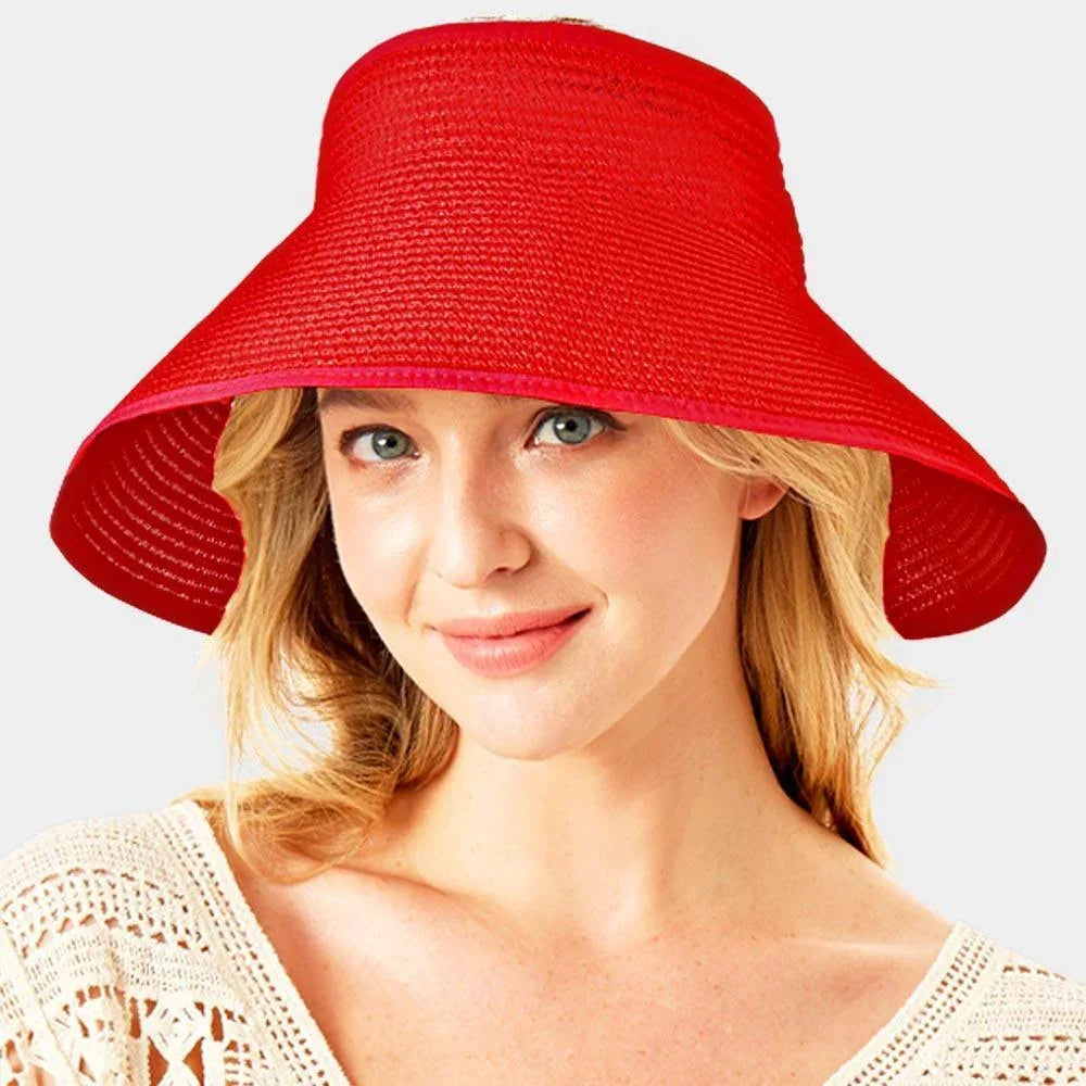 Roll Up Foldable Large Brim Sun Visor Hat - Jewelry Store by Erik Rayo