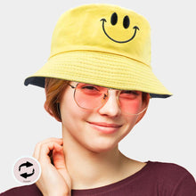 Load image into Gallery viewer, Reversible Smile Pointed  Bucket Hat
