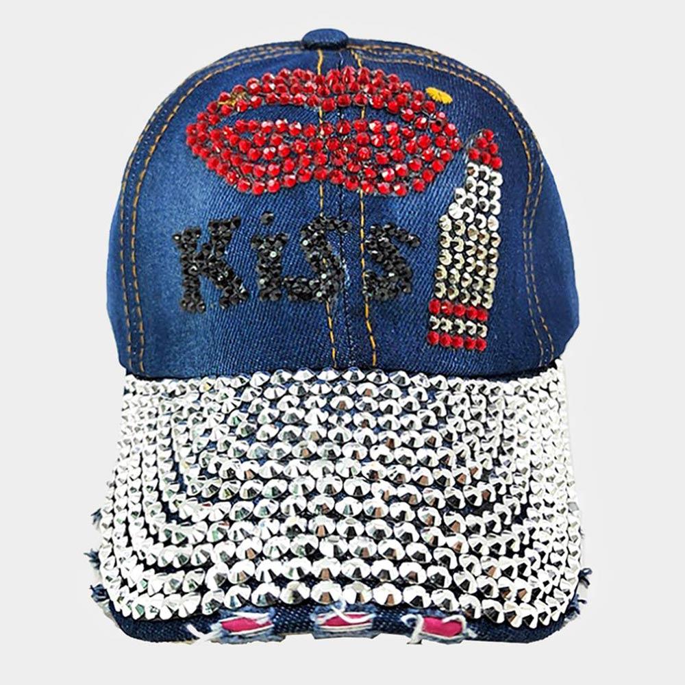 Bling Lips Kiss Message Baseball Cap