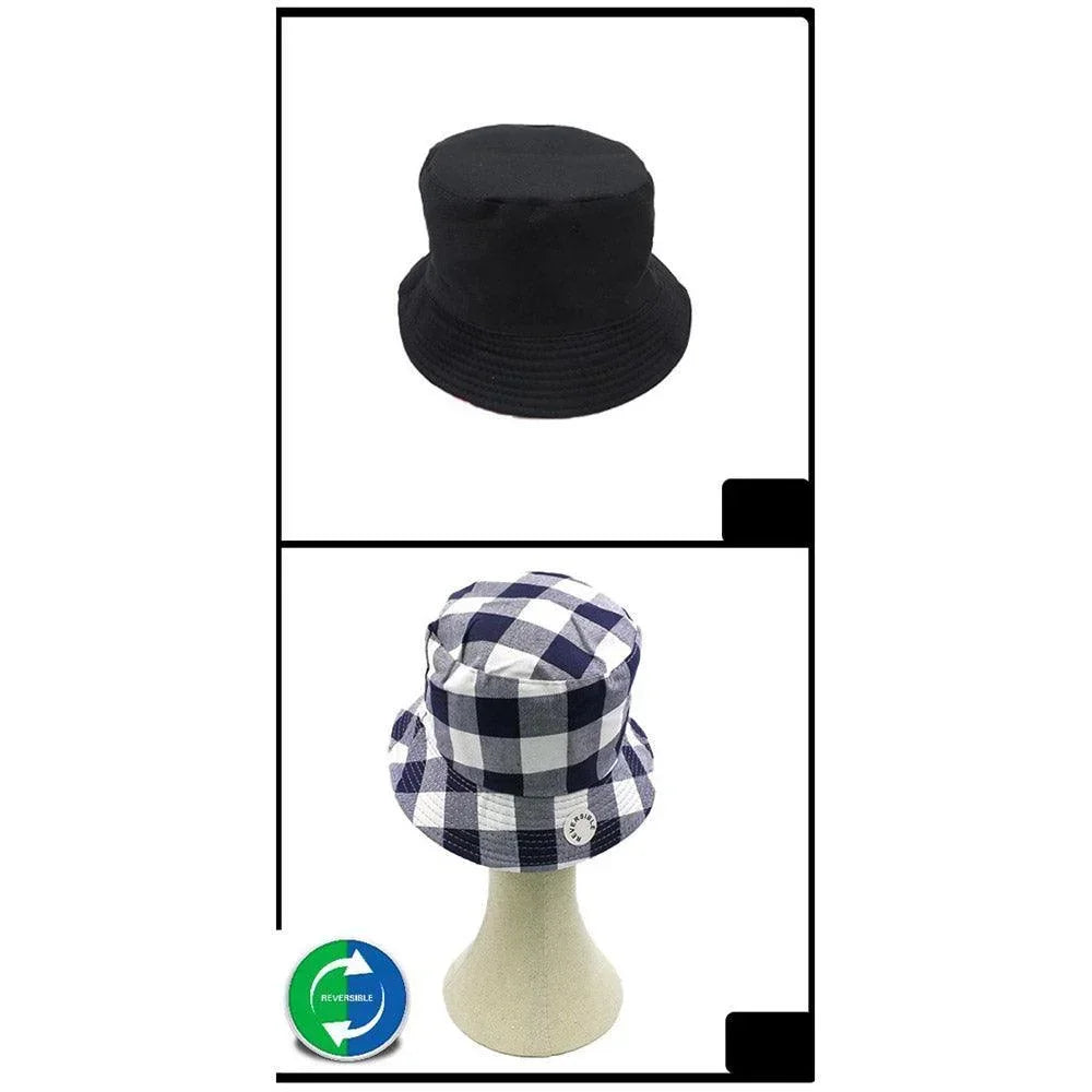Reversible Buffalo Check Patterned Bucket Hat - Jewelry Store by Erik Rayo