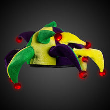 Load image into Gallery viewer, LED Light Up Mardi Gras Jester Hat
