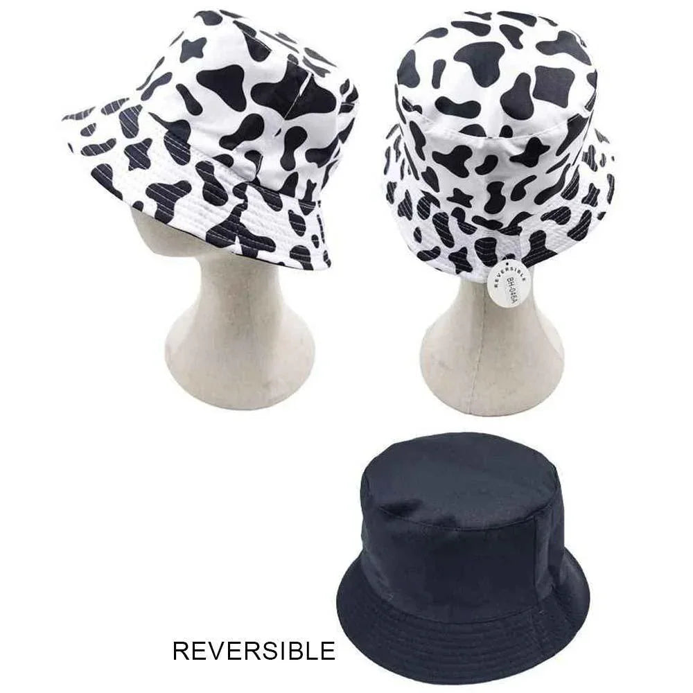 Cow Patterned Reversible Bucket Hat - Jewelry Store by Erik Rayo
