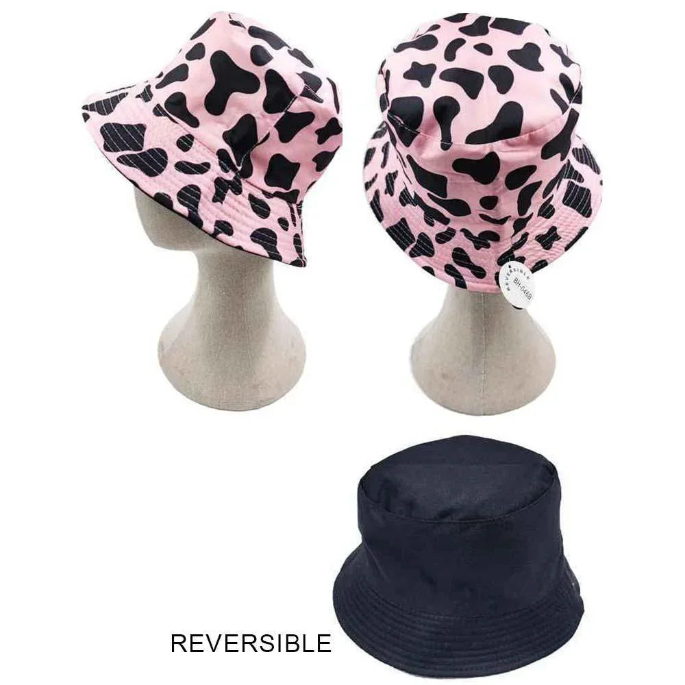 Cow Patterned Reversible Bucket Hat - Jewelry Store by Erik Rayo
