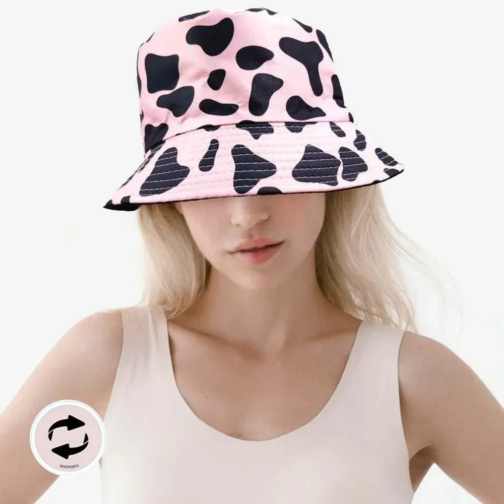 Cow Patterned Reversible Bucket Hat - Jewelry Store by Erik Rayo