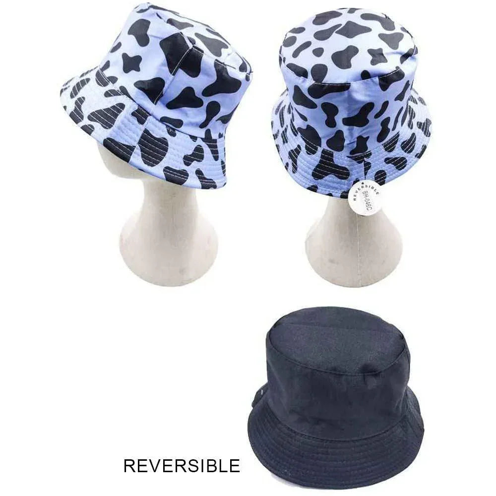 Cow Patterned Reversible Bucket Hat - Jewelry Store by Erik Rayo