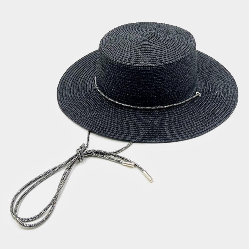 Bling Chin Tie Straw Sun Hat - Jewelry Store by Erik Rayo