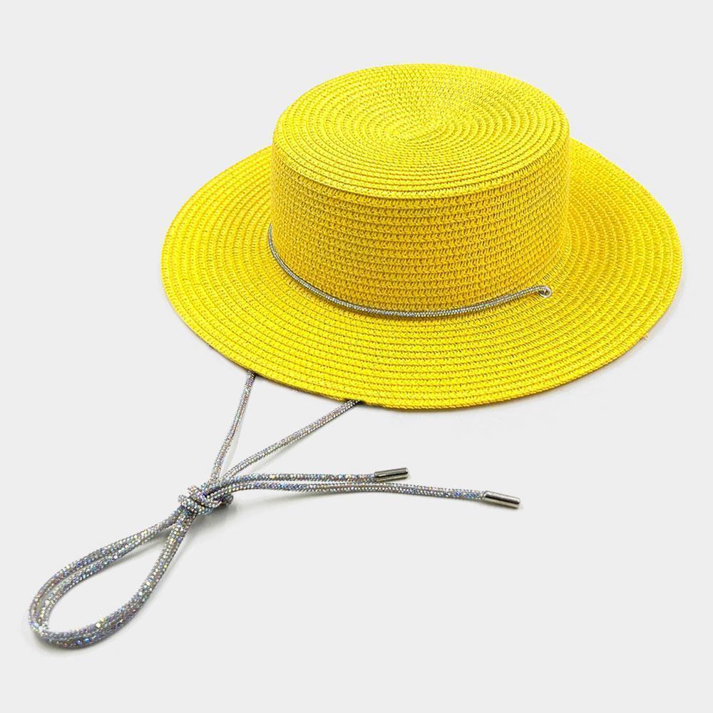 Bling Chin Tie Straw Sun Hat - Jewelry Store by Erik Rayo