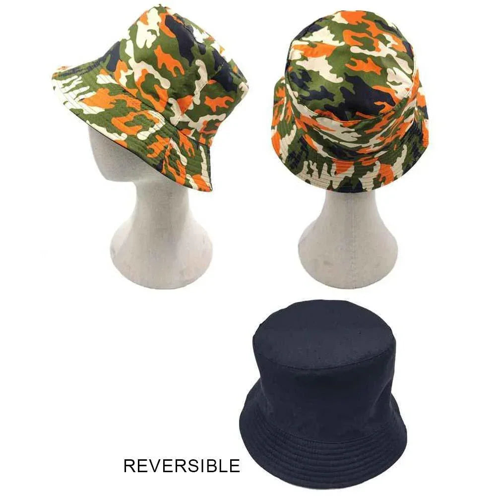 Camouflage Patterned Reversible Bucket Hat - Jewelry Store by Erik Rayo