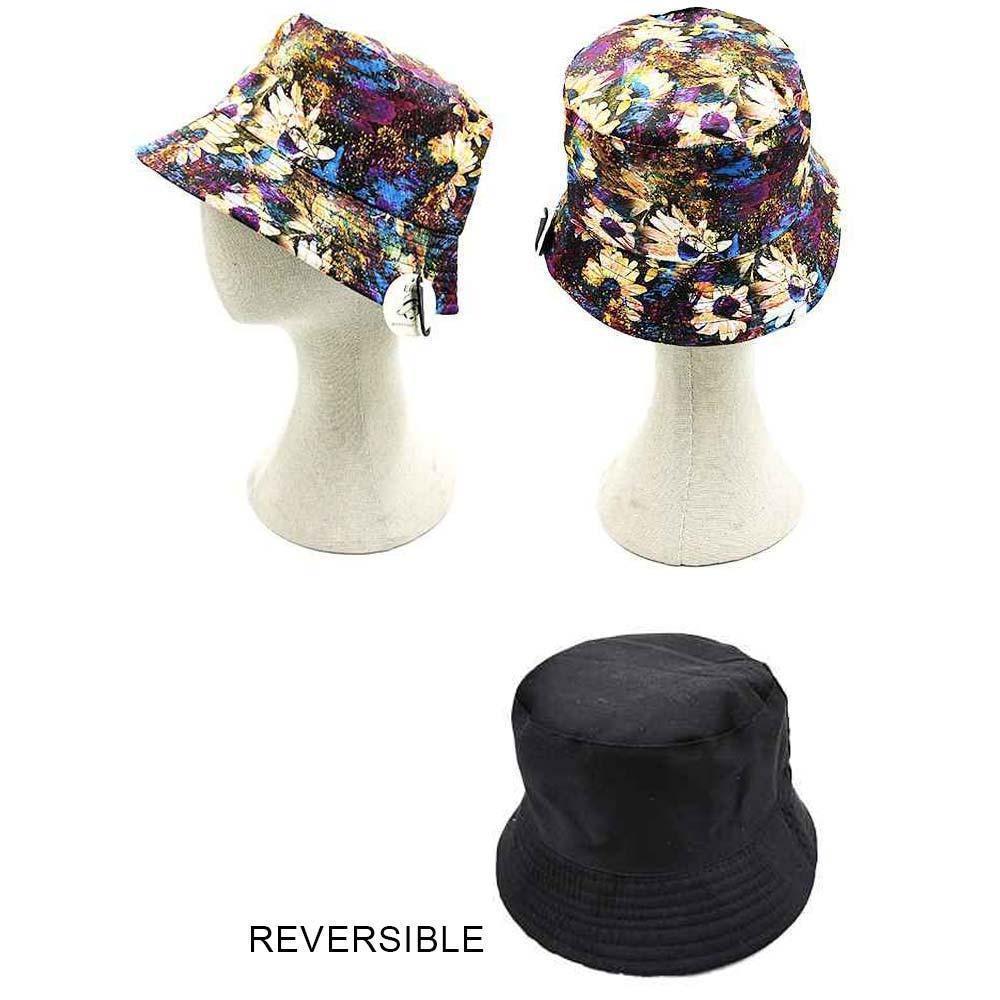 Flower Patterned Reversible Bucket Hat - Jewelry Store by Erik Rayo