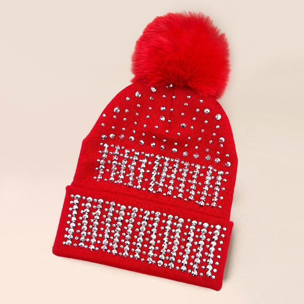 Bling Pom Pom Beanie Hat - Jewelry Store by Erik Rayo