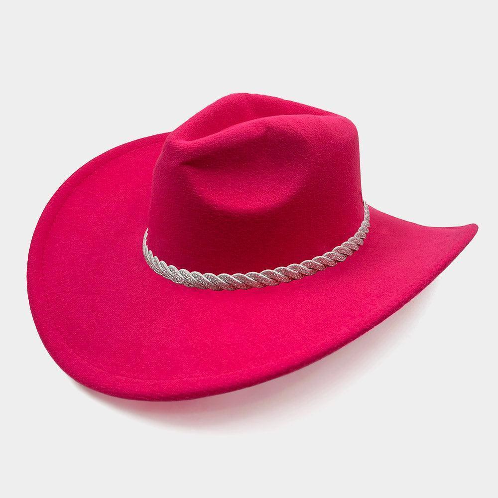 Stone Paved Twisted Strap Band Pointed Cowboy Fedora Hat - Jewelry Store by Erik Rayo