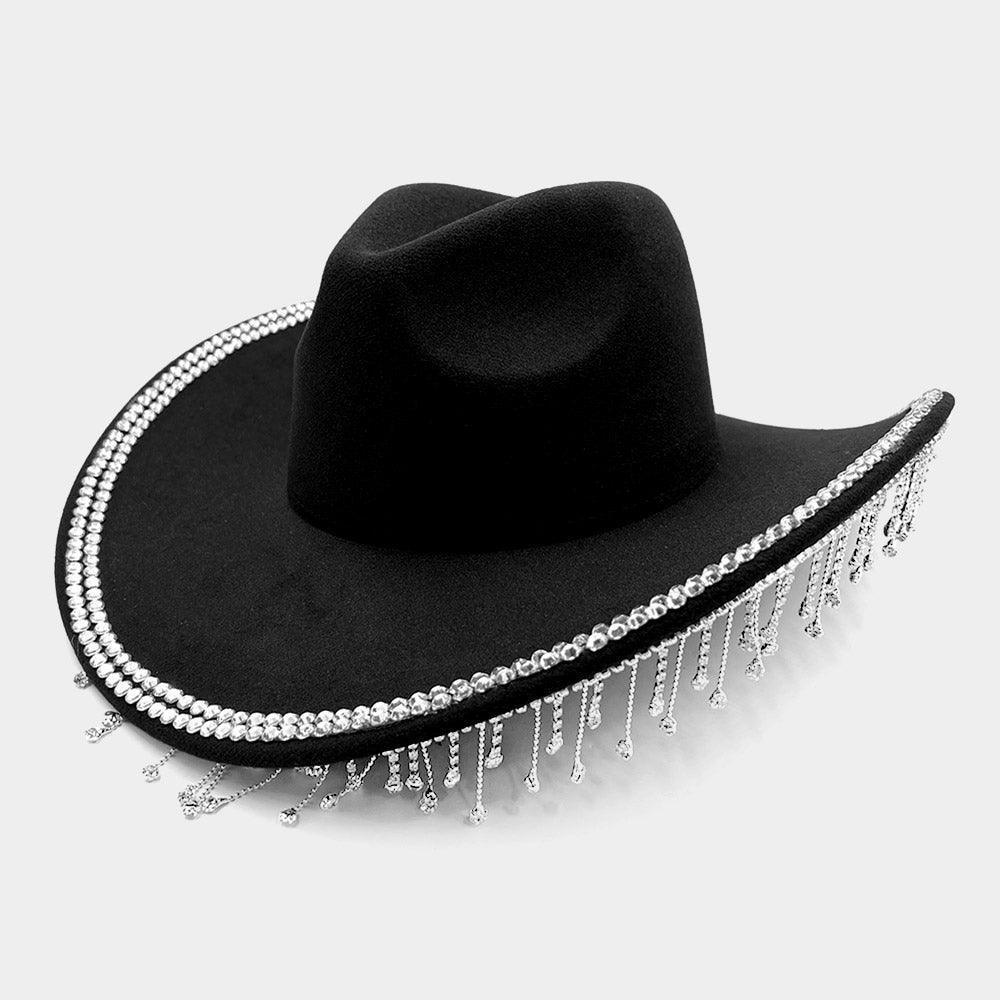 Rhinestone Stone Paved Fringe Around Cowboy Western Hat - Jewelry Store by Erik Rayo