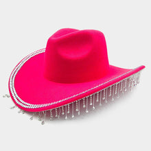 Load image into Gallery viewer, Rhinestone Stone Paved Fringe Around Cowboy Western Hat
