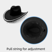 Load image into Gallery viewer, Rhinestone Stone Paved Fringe Around Cowboy Western Hat
