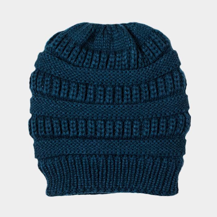 Fleece Lining Soft Cable Knit Bean Hat