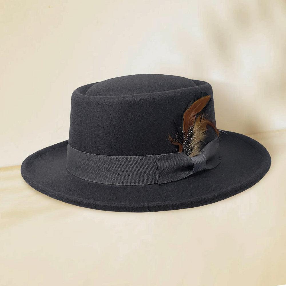 Feather Bow Pointed Band Pork Pie Hat - Jewelry Store by Erik Rayo