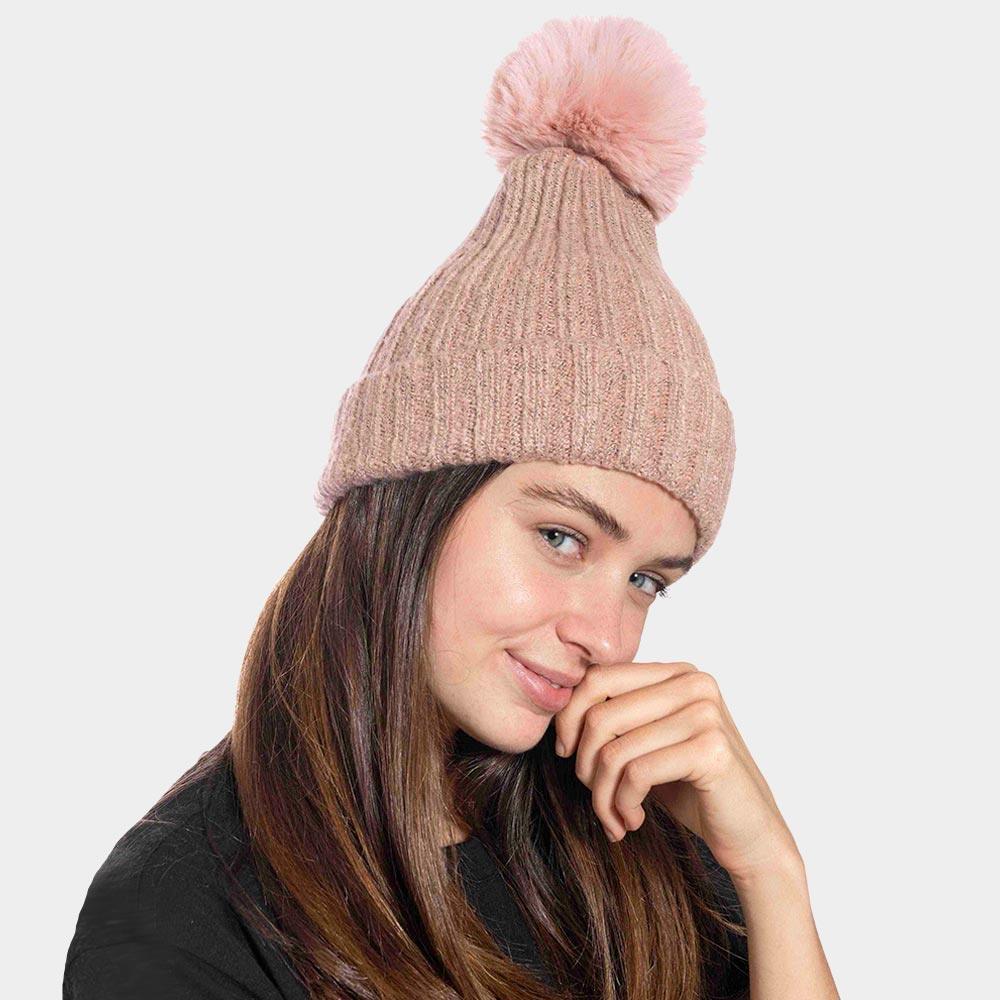 Cable Knit Pom Pom Beanie Hat - Jewelry Store by Erik Rayo