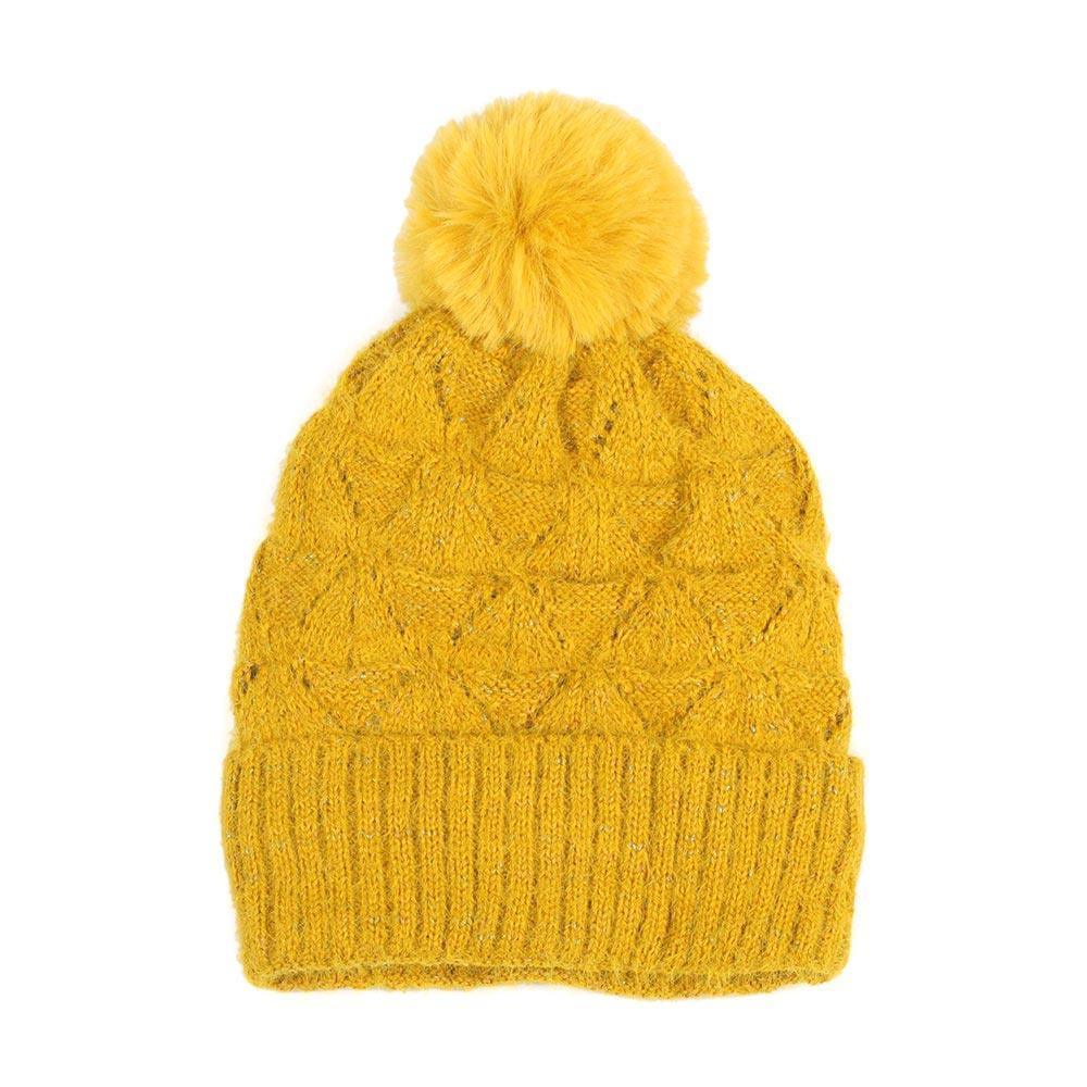 Pom Pom Multi Color Lurex Knit Beanie Hat - Jewelry Store by Erik Rayo
