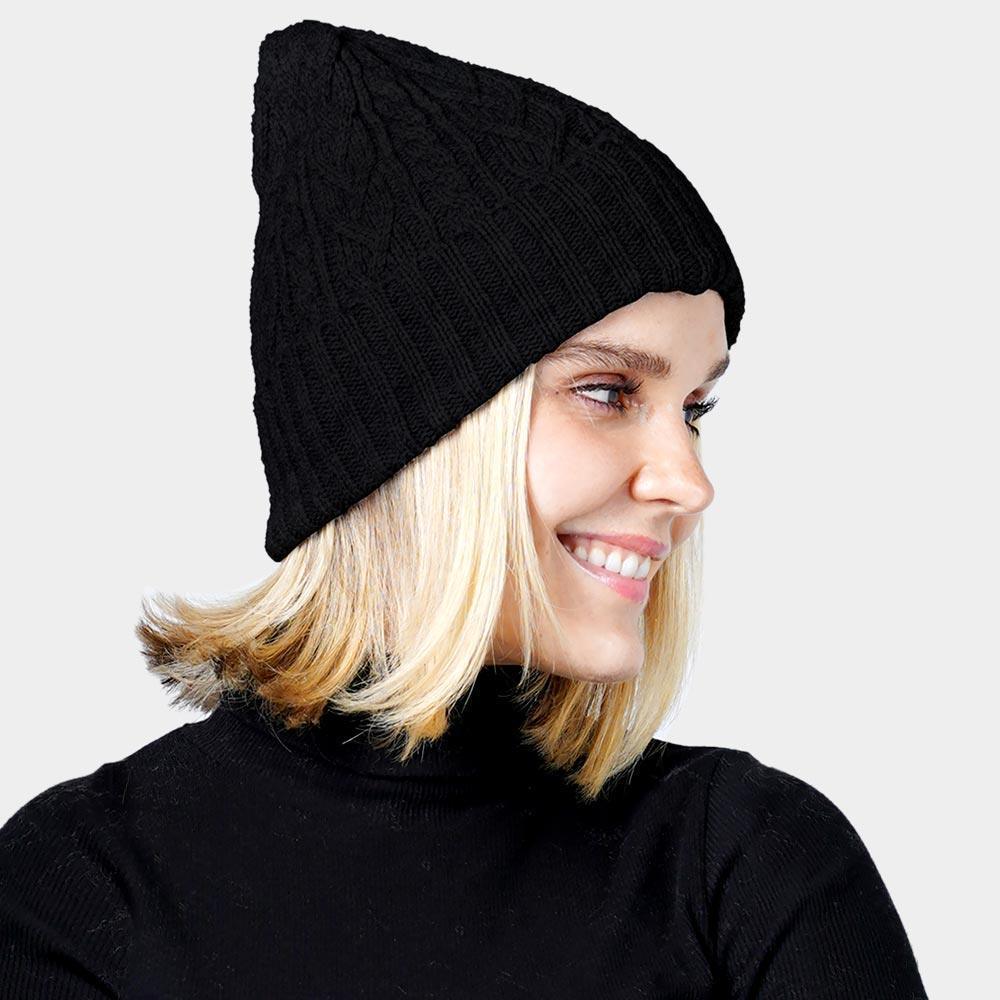 Cable Knit Cuff Beanie Hat - Jewelry Store by Erik Rayo