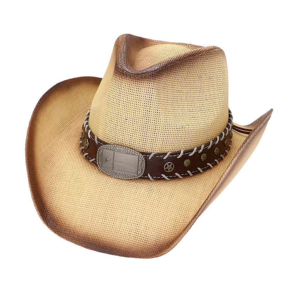 Flag of Texas Accented Straw Cowboy Hat - Jewelry Store by Erik Rayo