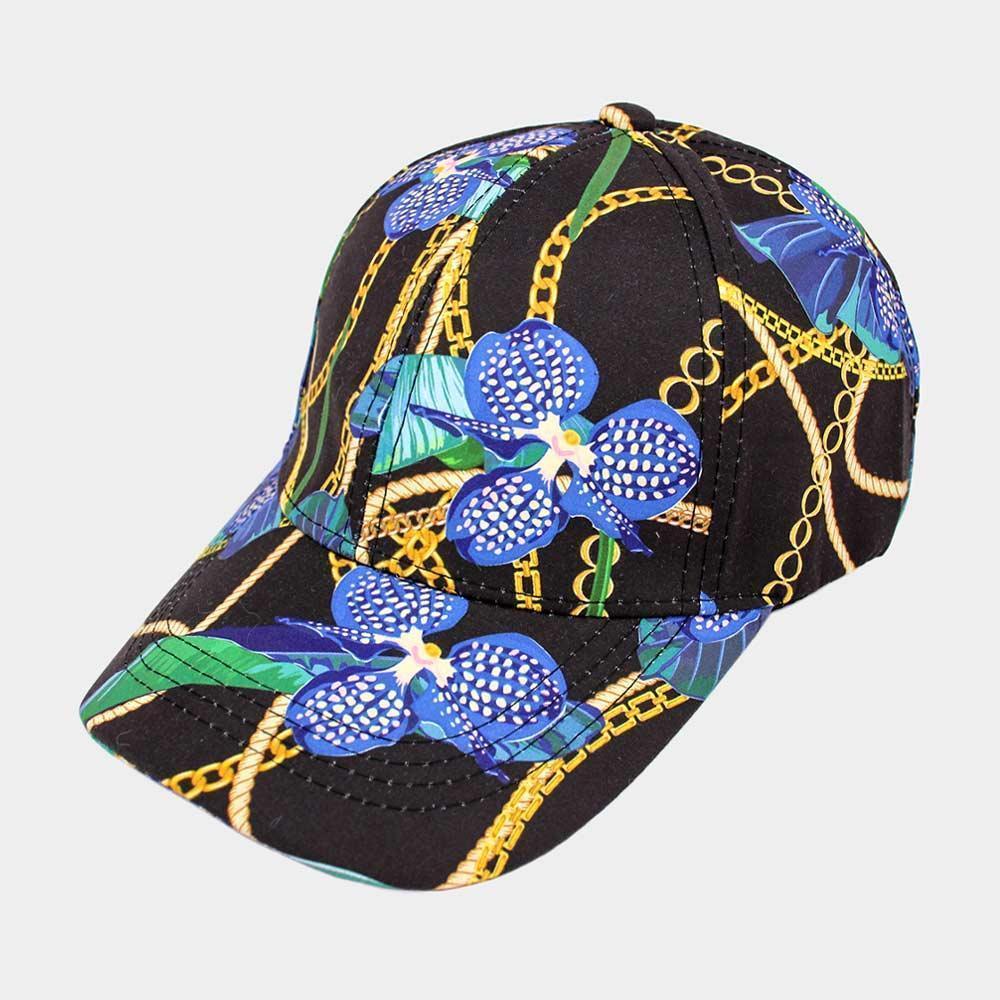 Chain Flower Patterned Baseball Cap - Jewelry Store by Erik Rayo