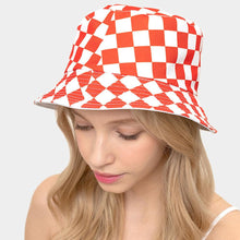 Load image into Gallery viewer, Reversible Checkerboard Bucket Hat
