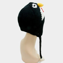 Load image into Gallery viewer, Knit tassel drop penguin earcuff hat
