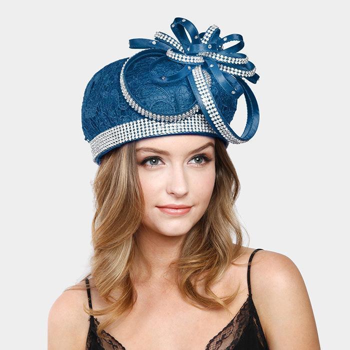 Ribbon Bow Lace Beret Hat - Jewelry Store by Erik Rayo