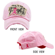 Load image into Gallery viewer, This Is My Fight Hat Message Pink Ribbon Accented Vintage Baseball Cap
